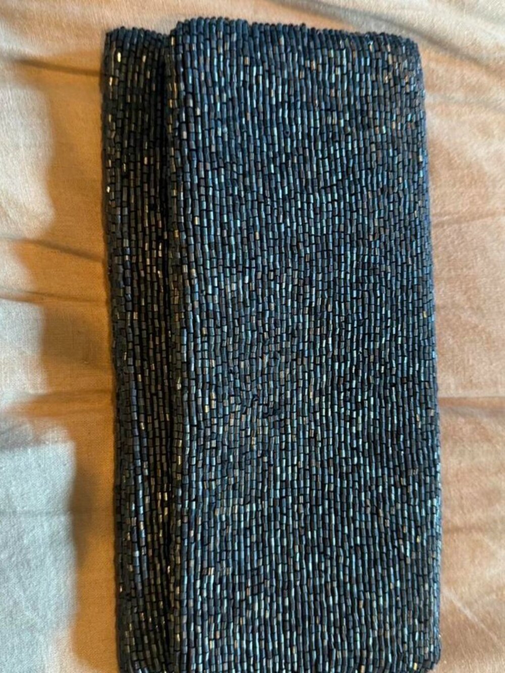 Women's Blue Beaded Clutch